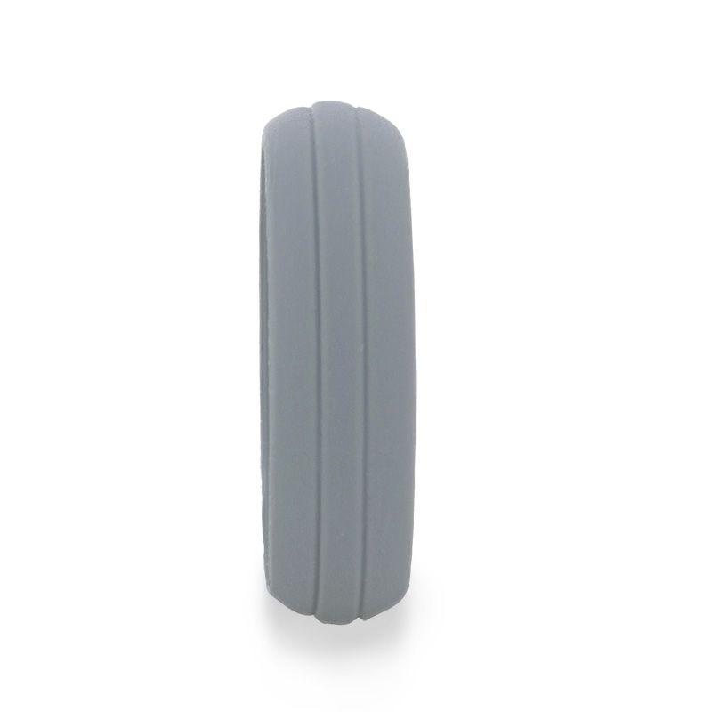 HAMMER Dual Groove Silicone Ring for Men and Women Grey Comfort Fit Hypoallergenic Remix - 8mm