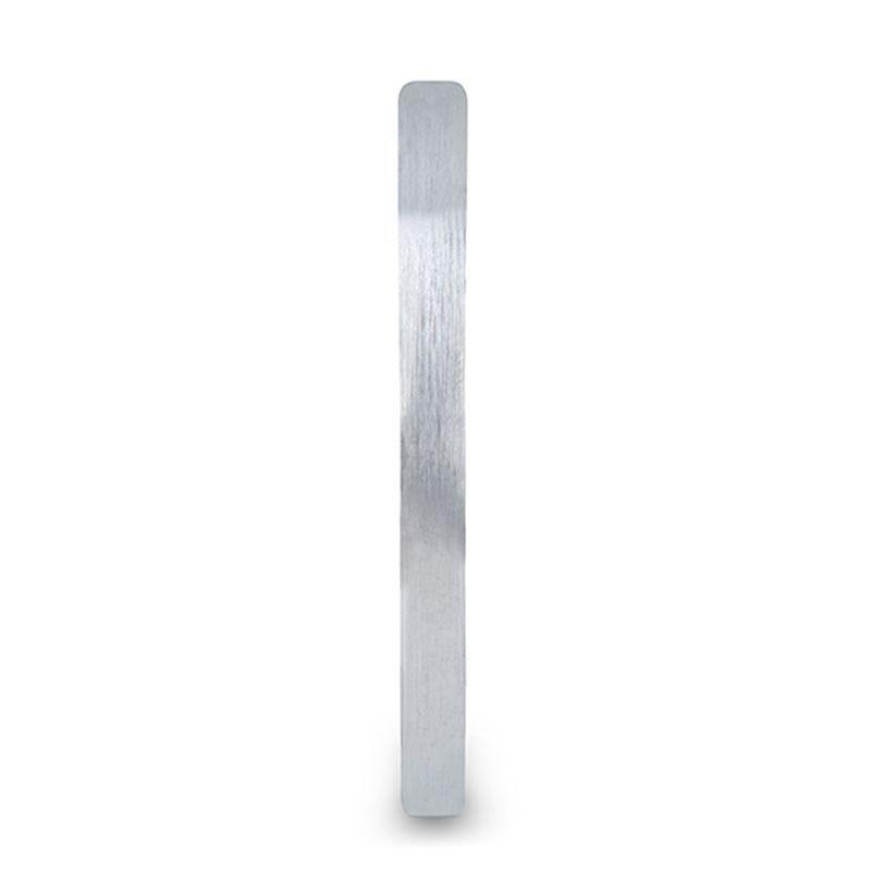 MASON Flat Brush Finished White Tungsten Wedding Ring - 2mm - 8mm