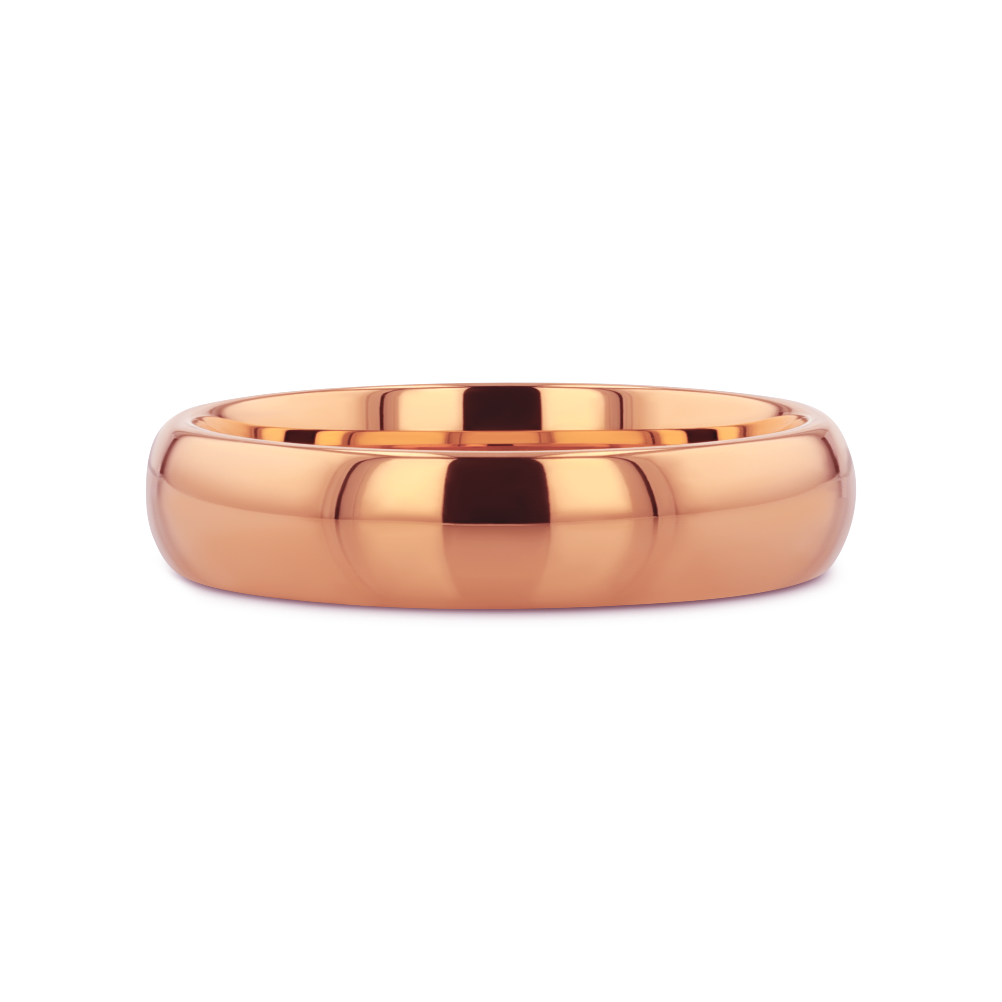 SOL Traditional Domed Rose Gold Plated Tungsten Carbide Wedding Ring - 4mm - 8mm