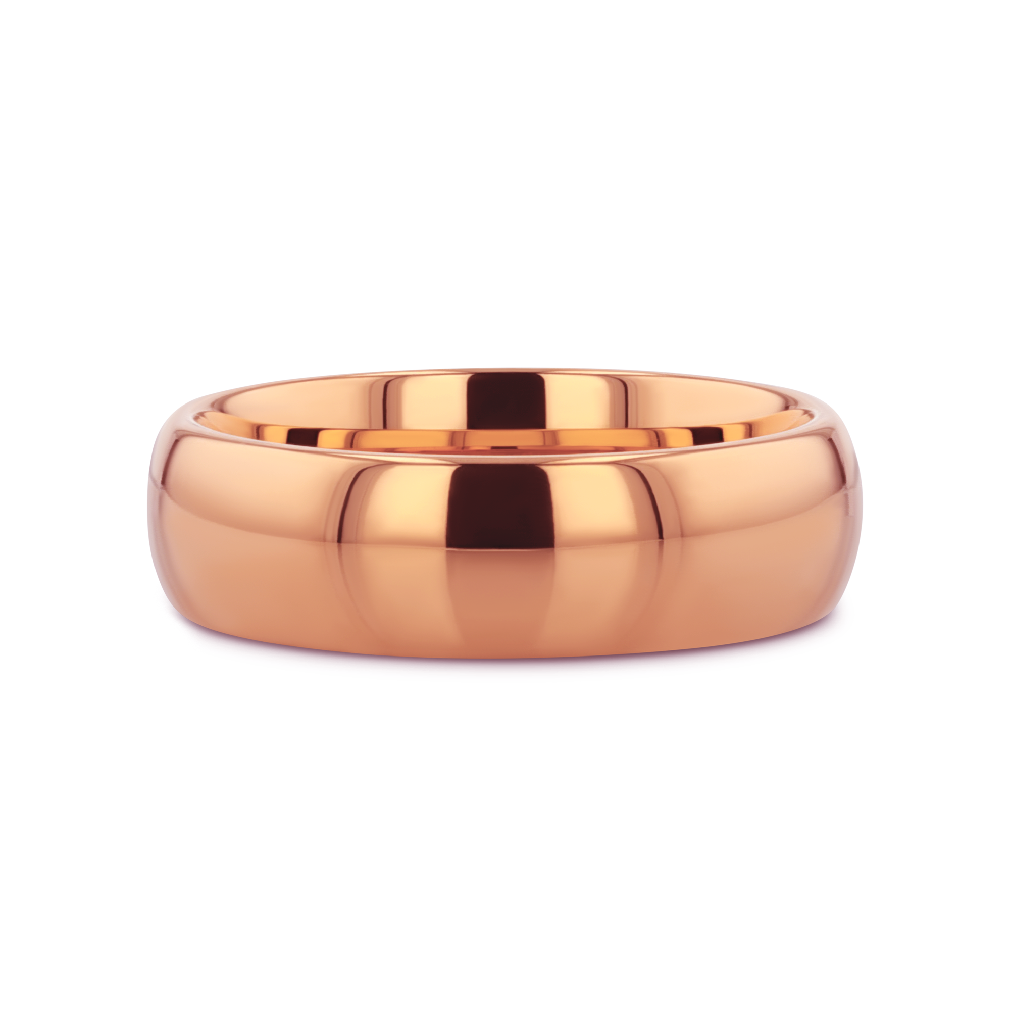 SOL Traditional Domed Rose Gold Plated Tungsten Carbide Wedding Ring - 4mm - 8mm
