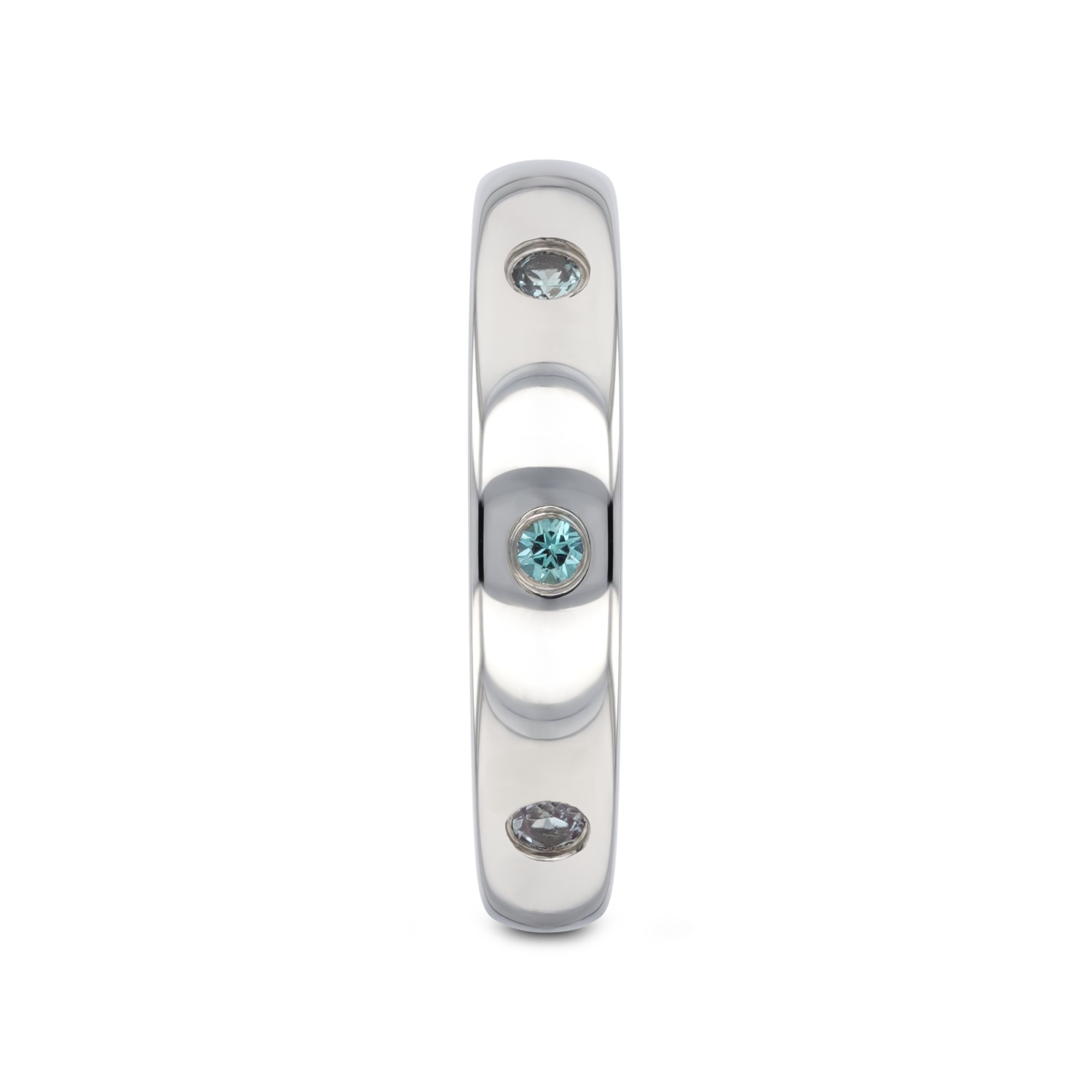 ALEX Polished Domed Tungsten Carbide Ring with Alexandrite Setting - 4mm
