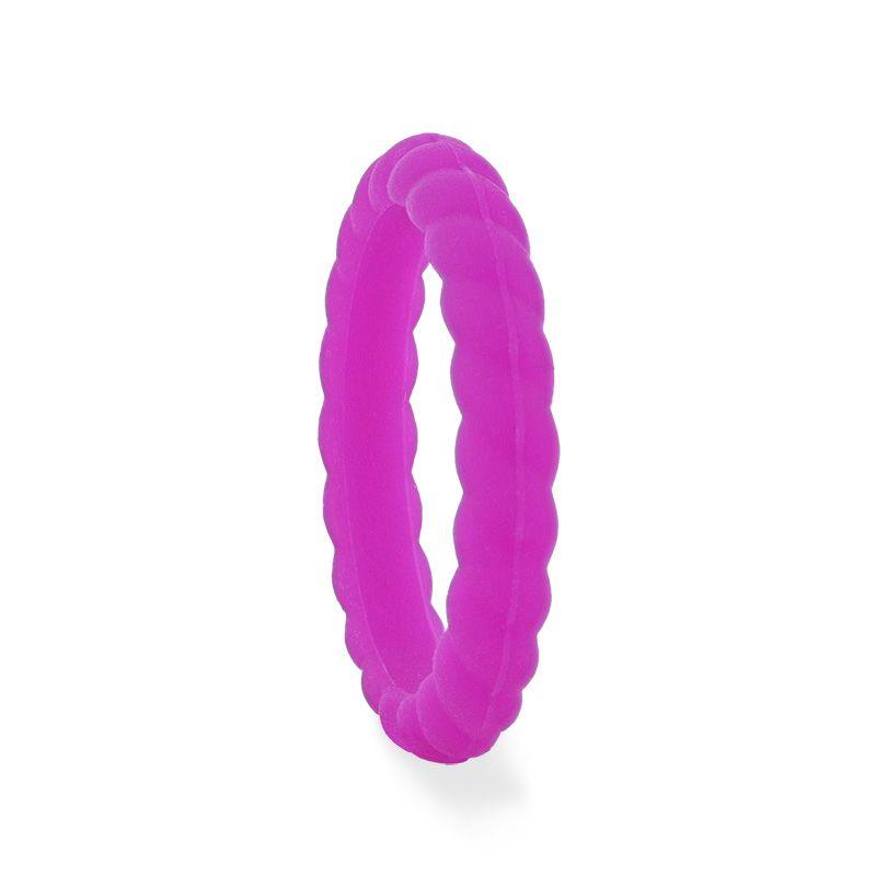 AMETHYST Stackable Twist Silicone Ring for Women Purple Comfort Fit Hypoallergenic by Remix - 2mm