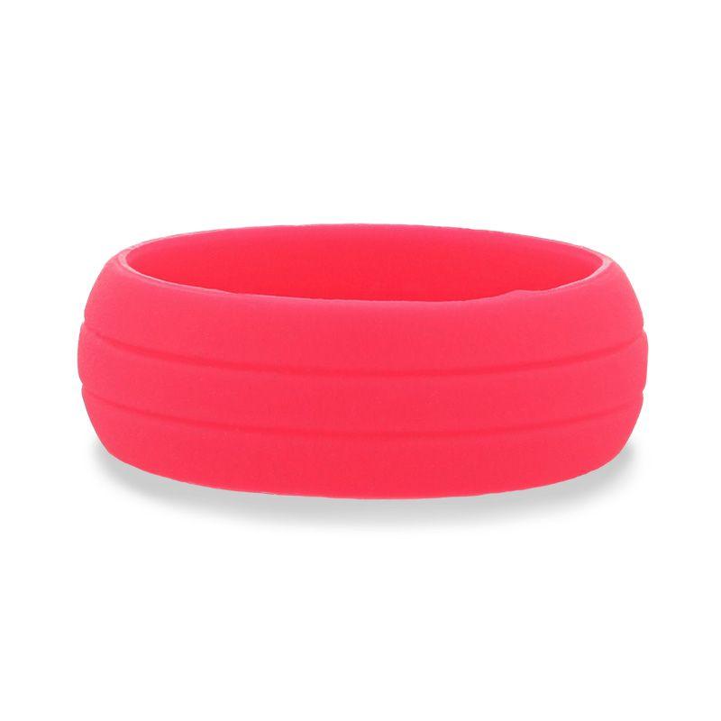 ROSE Dual Groove Silicone Ring for Men and Women Pink Comfort Fit Hypoallergenic Remix - 8mm