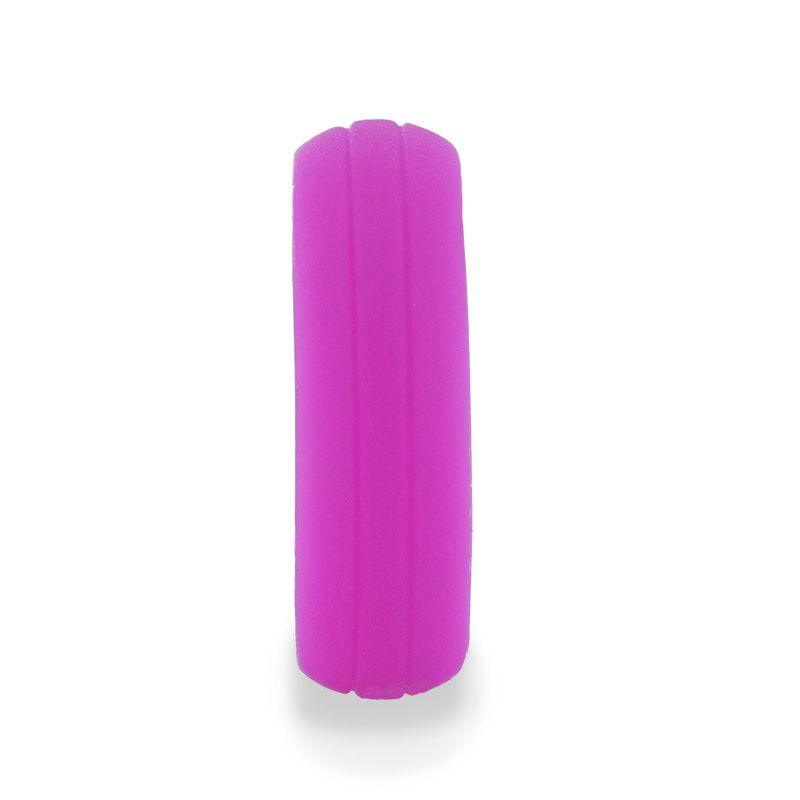 AMARIS Dual Groove Silicone Ring for Men and Women Purple Comfort Fit Hypoallergenic Remix - 8mm