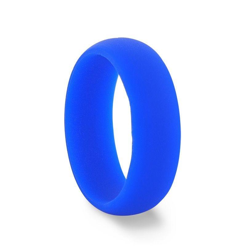 PICASSO Silicone Ring for Men and Women Blue Comfort Fit Hypoallergenic Remix - 8mm