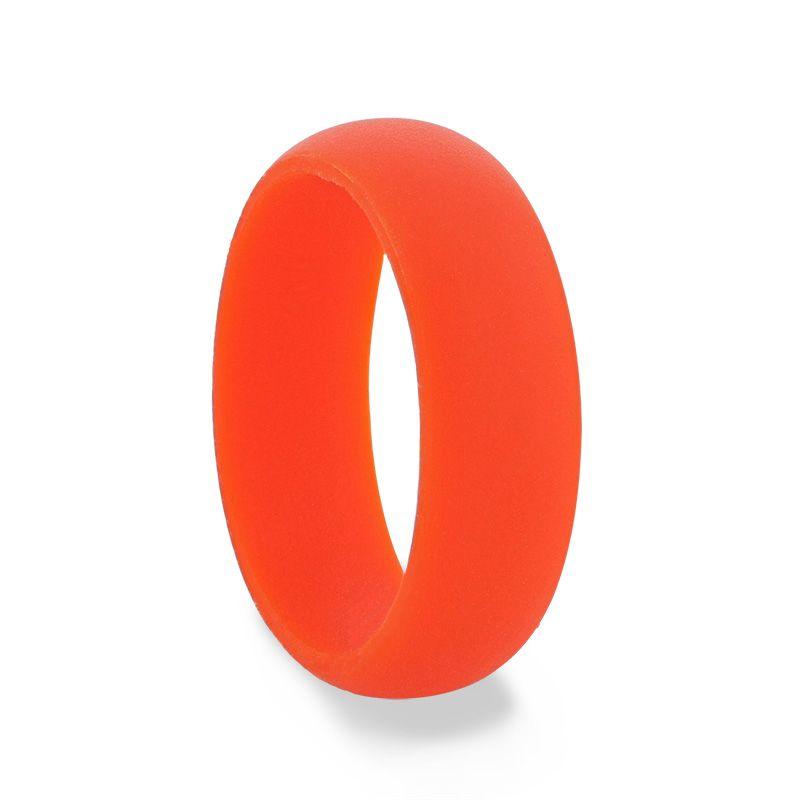 TROPICANA Silicone Ring for Men and Women Orange Comfort Fit Hypoallergenic Remix - 8mm