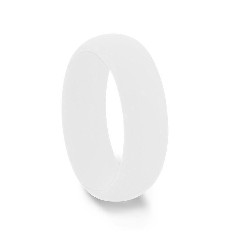 COCO Silicone Ring for Men and Women White Comfort Fit Hypoallergenic Remix - 8mm