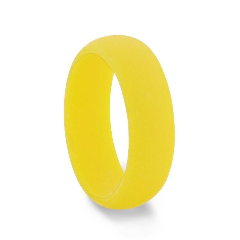 LEMONADE Silicone Ring for Men and Women Yellow Comfort Fit Hypoallergenic Remix - 8mm