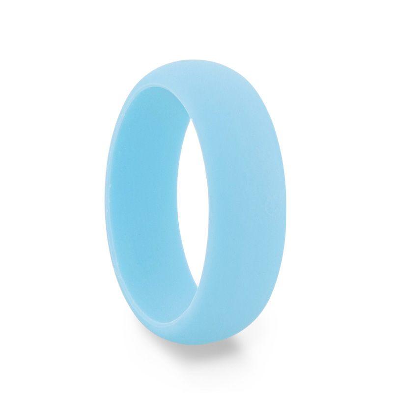 SKYLER Silicone Ring for Men and Women Light Blue Comfort Fit Hypoallergenic Remix - 8mm
